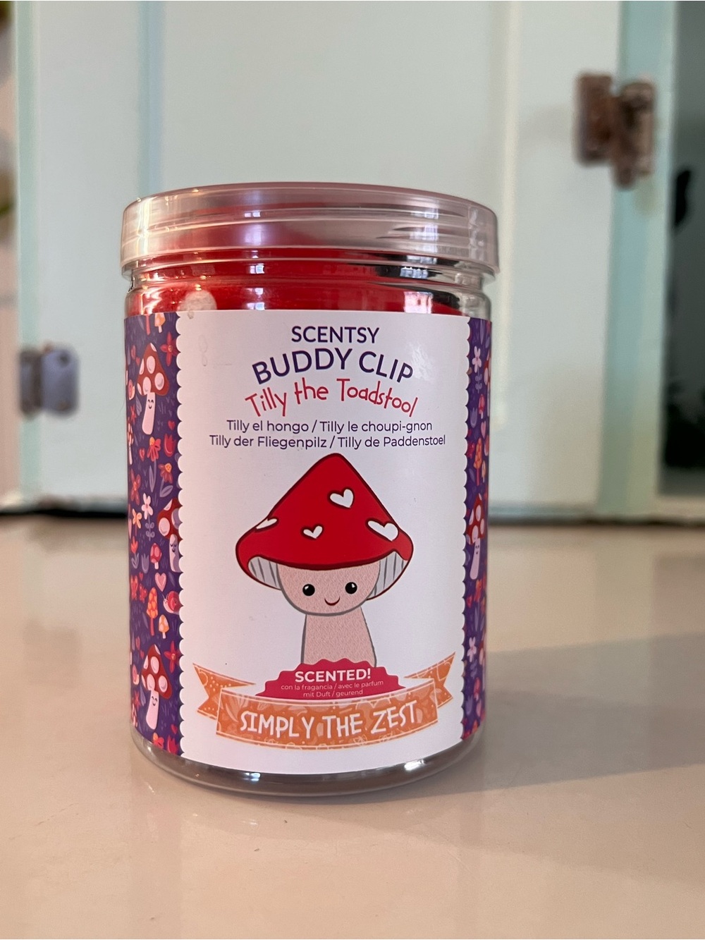 Scentsy Buddy Clip Tilly the Toadstool Red and Purple Scented Party Favor